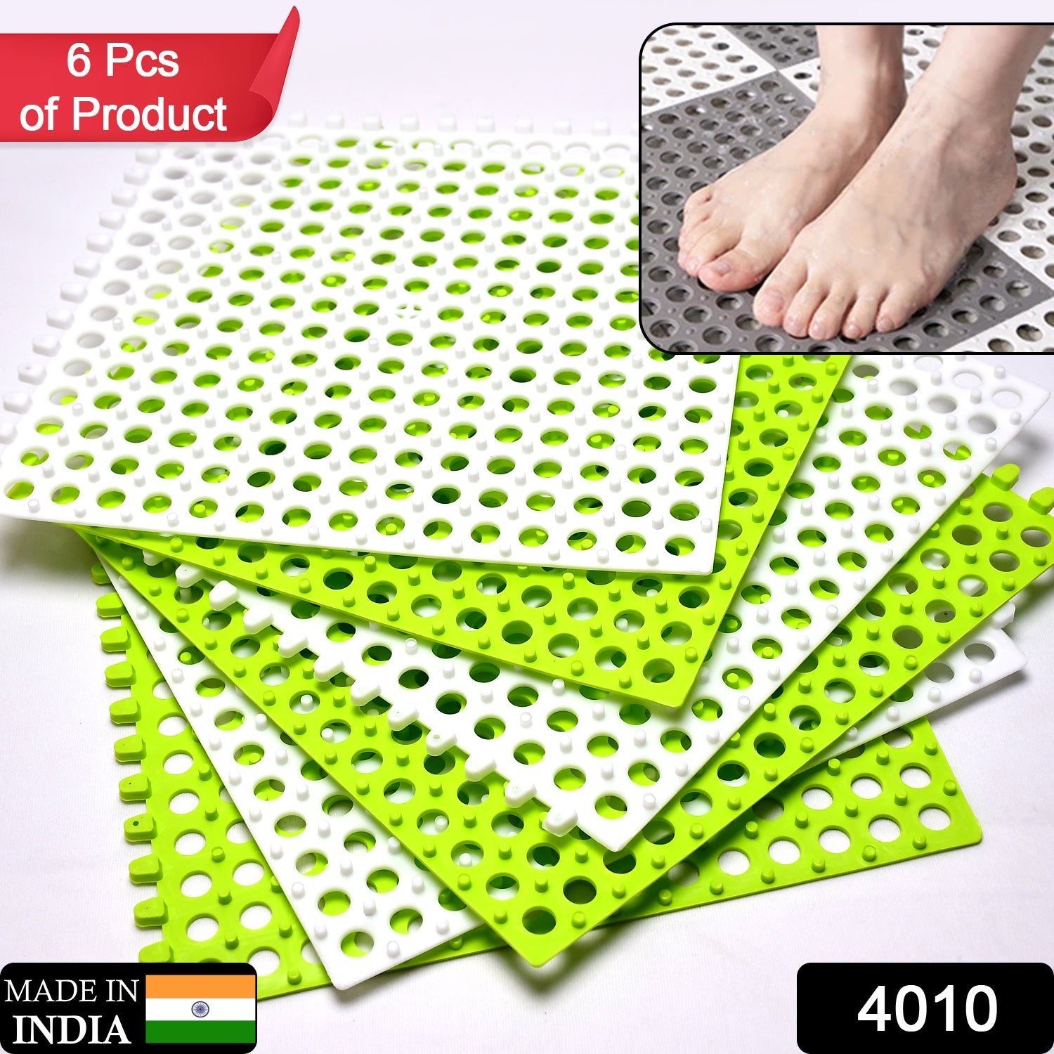 4010 Bath Anti Slip Mat Used while bathing and toilet purposes to avoid slippery floor surfaces. (Pack Of 6) DeoDap 4010 Bath Anti Slip Mat Used while bathing and toilet purposes to avoid slippery floor surfaces. (Pack Of 6) DeoDap